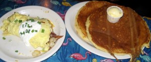 Photo of Loaded Baked Potato Omelette and Gingerbread Pancakes at Magnolia Cafe in Austin, TX