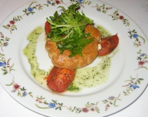 Photo of Herbed Laura Chenel Goat Cheese in Butter Puff Pastry at Aquarelle in Austin, TX Photo of Herbed Laura Chenel Goat Cheese in Butter Puff Pastry at Aquarelle in Austin, TX