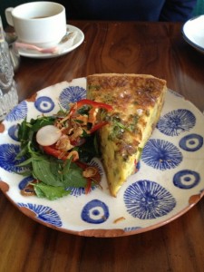 Elizabeth Street Cafe -  Dish 1 (Pork Belly Quiche with gruyere & fresno chilis, radish and shallot herb salad)